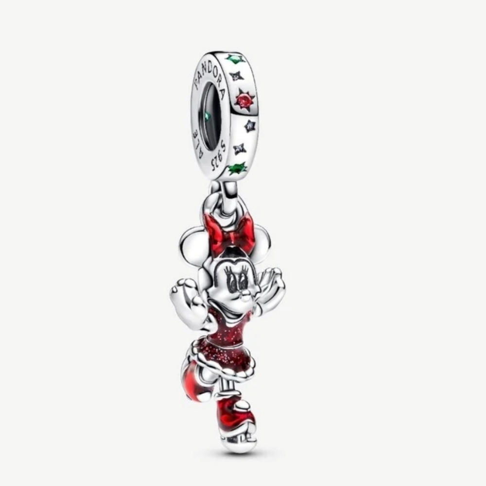Pandora Minnie Mouse Ice Skating Dangle Charm